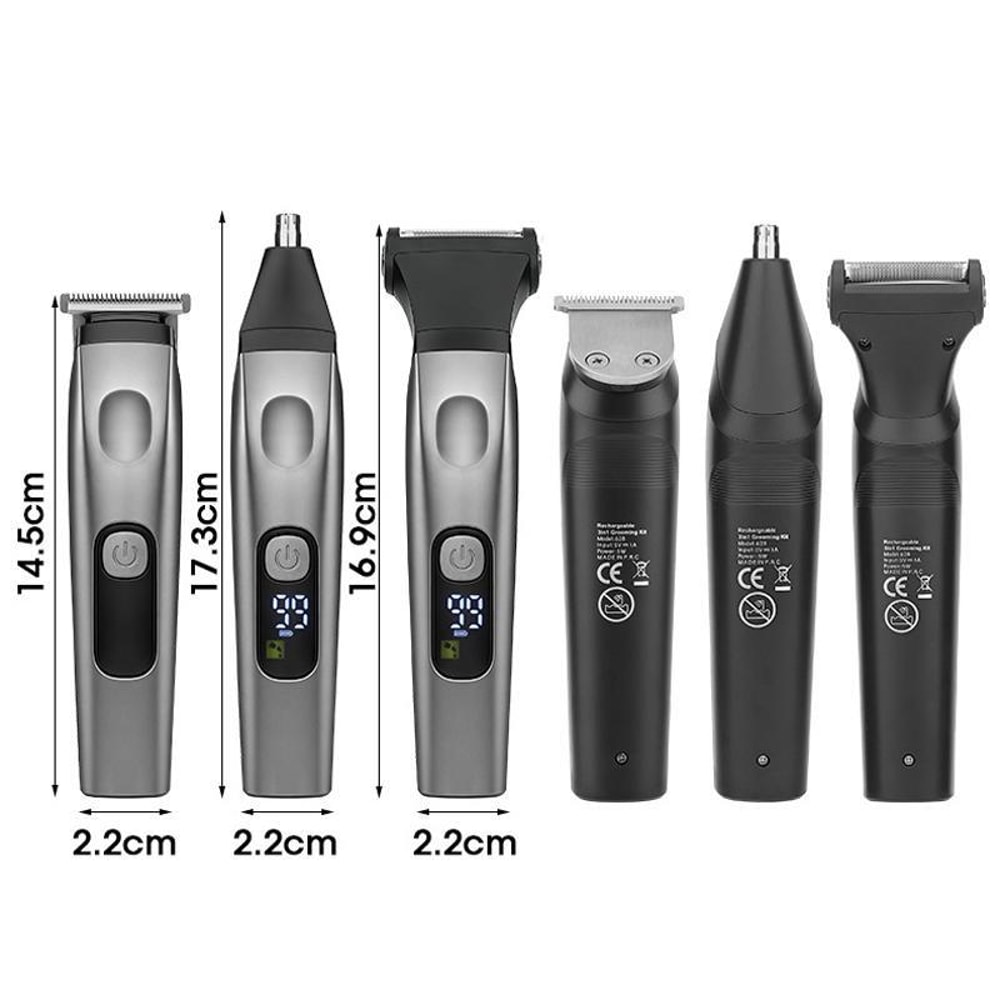 Electric Hair Clipper, Beard & Nose Hair Trimmer Cordless Grooming Kit for Men