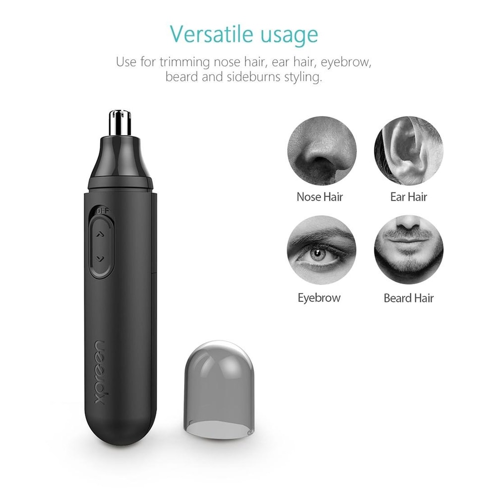 High Speed Electric Nose & Ear Hair Trimmer Stainless Steel Rotary Grooming Tool for Men & Women