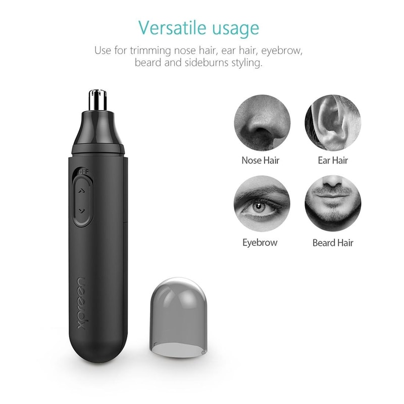High Speed Electric Nose & Ear Hair Trimmer Stainless Steel Rotary Grooming Tool for Men & Women
