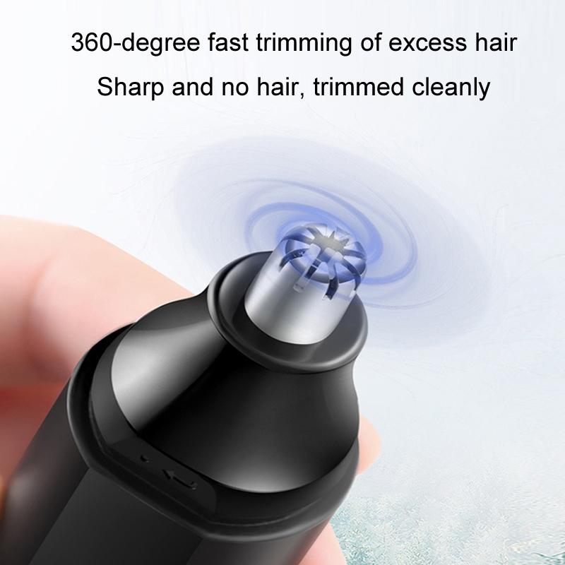 Detachable Washable Electric Nose Hair Trimmer for Men Safe Grooming Black
