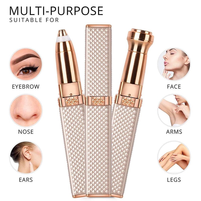 Rechargeable Eyebrow Trimmer and Facial Hair Remover for Women Portable Lipstick Lady Shaver