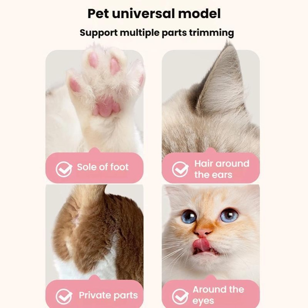 Quiet Pet Paw Trimmer Rechargeable Waterproof Cat and Dog Grooming Clipper