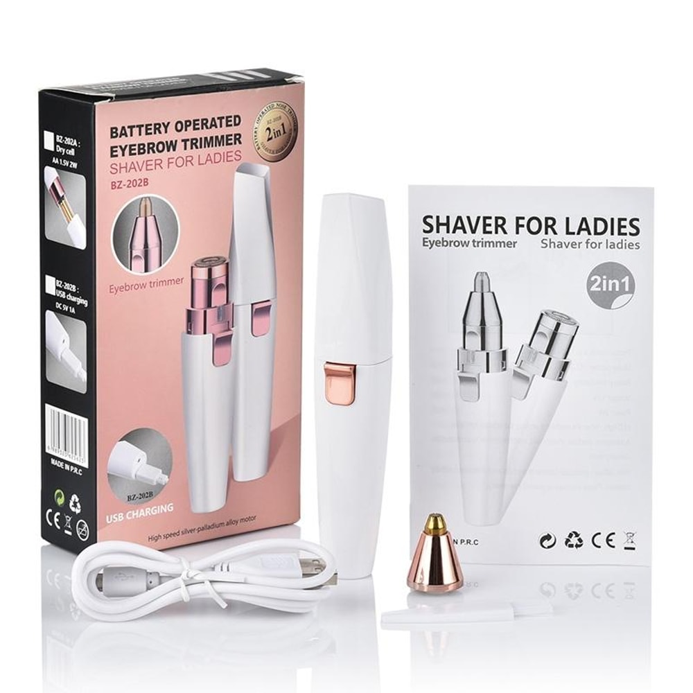 USB Electric Shaver Eyebrow Trimmer Portable Facial Hair Remover for Women and Men Mini Waterproof Grooming Tool