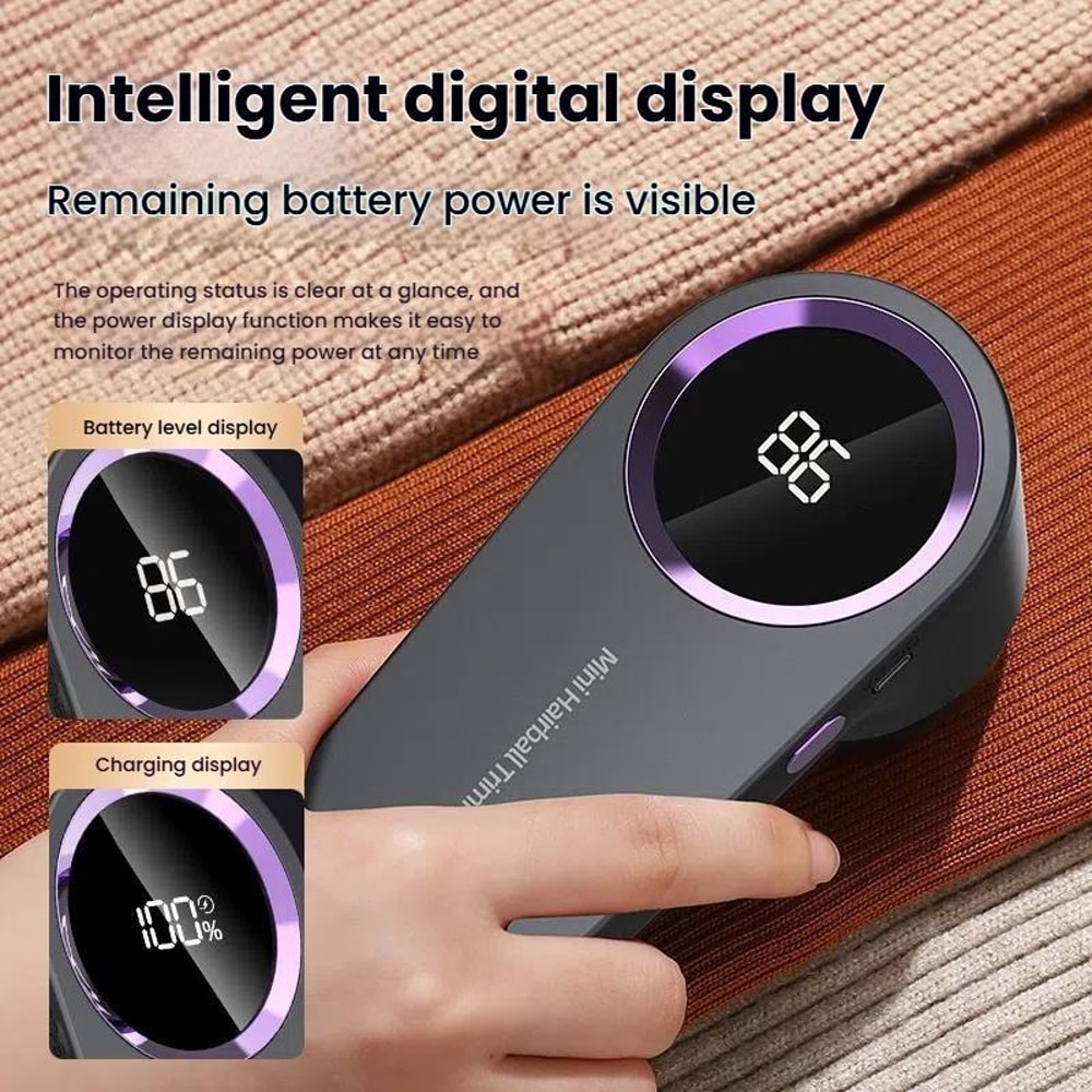 Smart Digital Fabric Shaver Portable Electric Lint Remover for Clothes