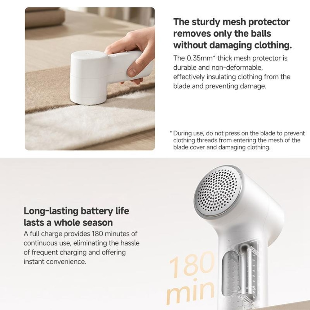 Xiaomi Fabric Shaver Pro, Portable lint remover, Rechargeable fabric shaver for Clothes