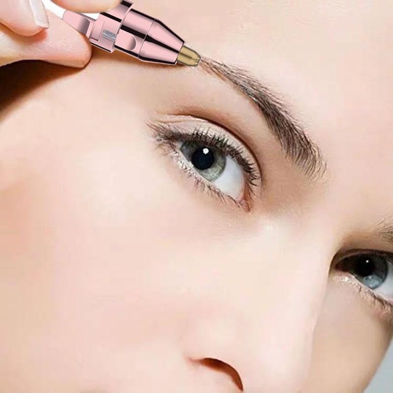 Electric Eyebrow Trimmer for Women USB Rechargeable Eyebrow Shaver with LED Light Precision Facial Hair Remover