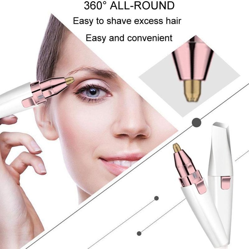 Electric Eyebrow Trimmer for Women USB Rechargeable Eyebrow Shaver with LED Light Precision Facial Hair Remover