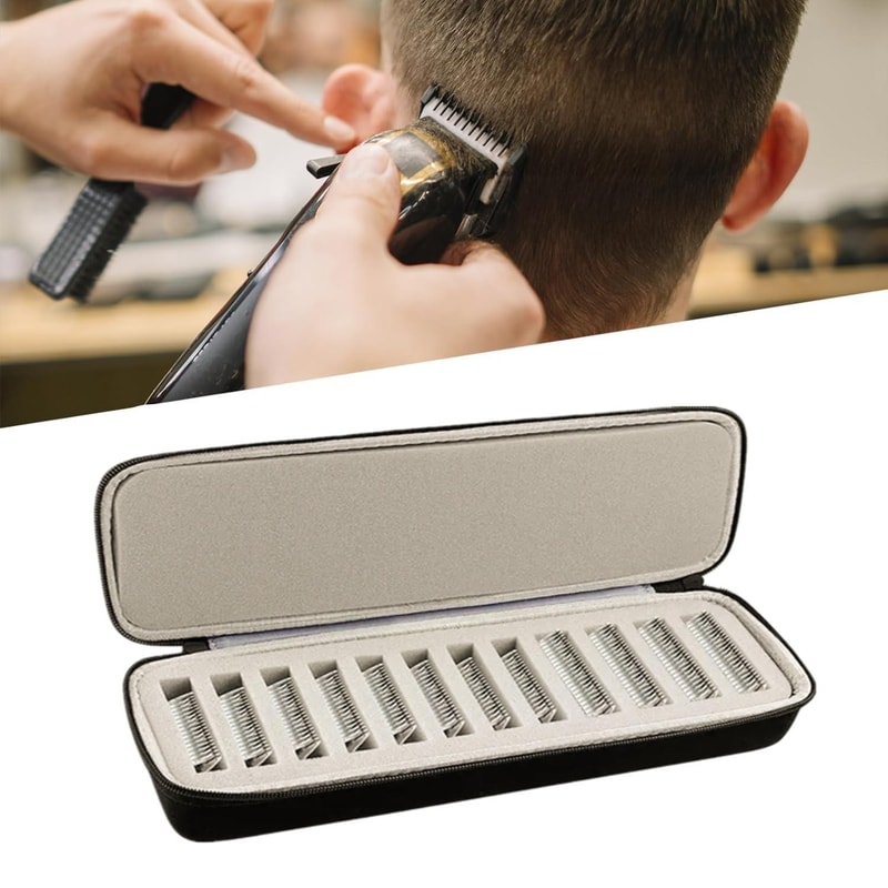 Portable Hair Trimmer Blade Organizer Case Hard Shell Trimmer Blade Storage Box