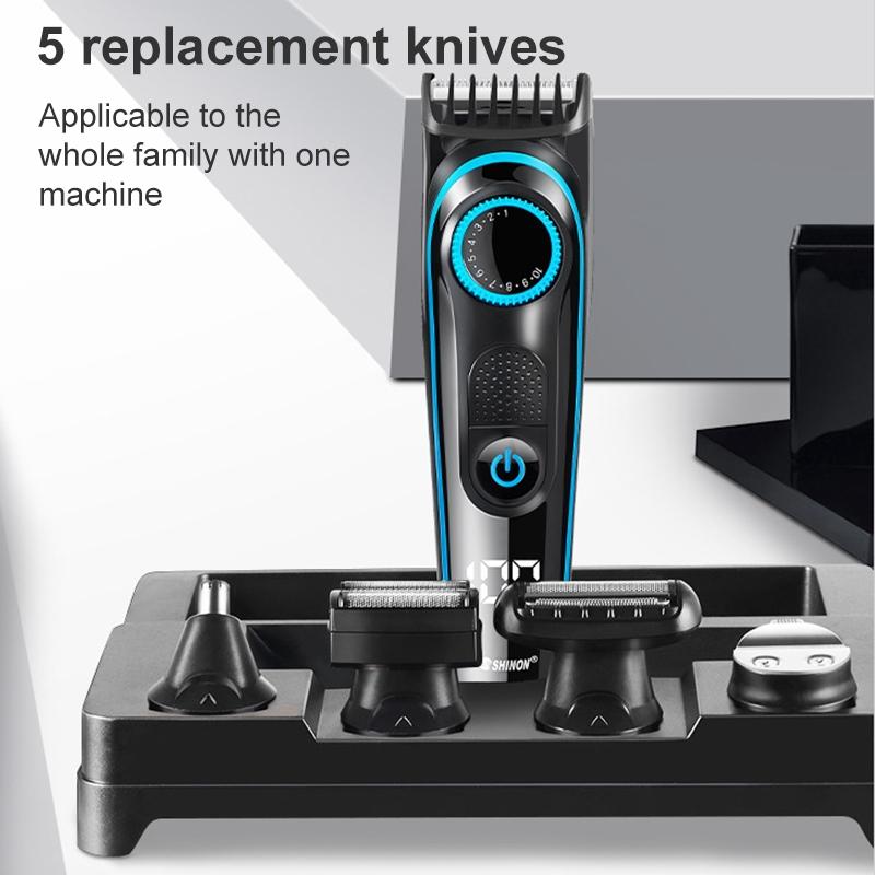 Multifunctional Electric Shaver Beard Hair Trimmer Nose Hair Grooming Kit USB Rechargeable