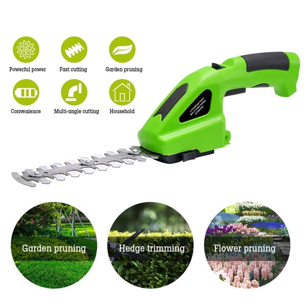 Cordless Electric Fence Trimmer Li-Ion Battery Pruning Tool Motorized Hedge Cutter for Garden Maintenance