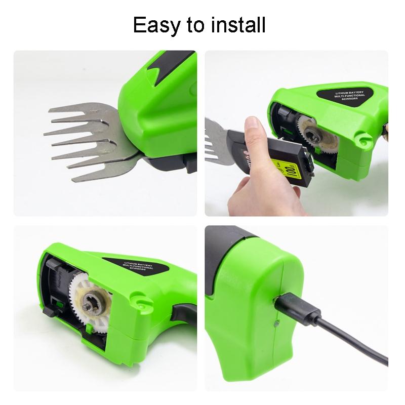 Cordless Electric Fence Trimmer Li-Ion Battery Pruning Tool Motorized Hedge Cutter for Garden Maintenance