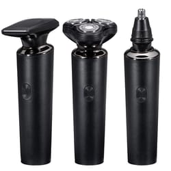 electric shaver nose hair & sideburn trimmer rechargeable waterproof grooming kit