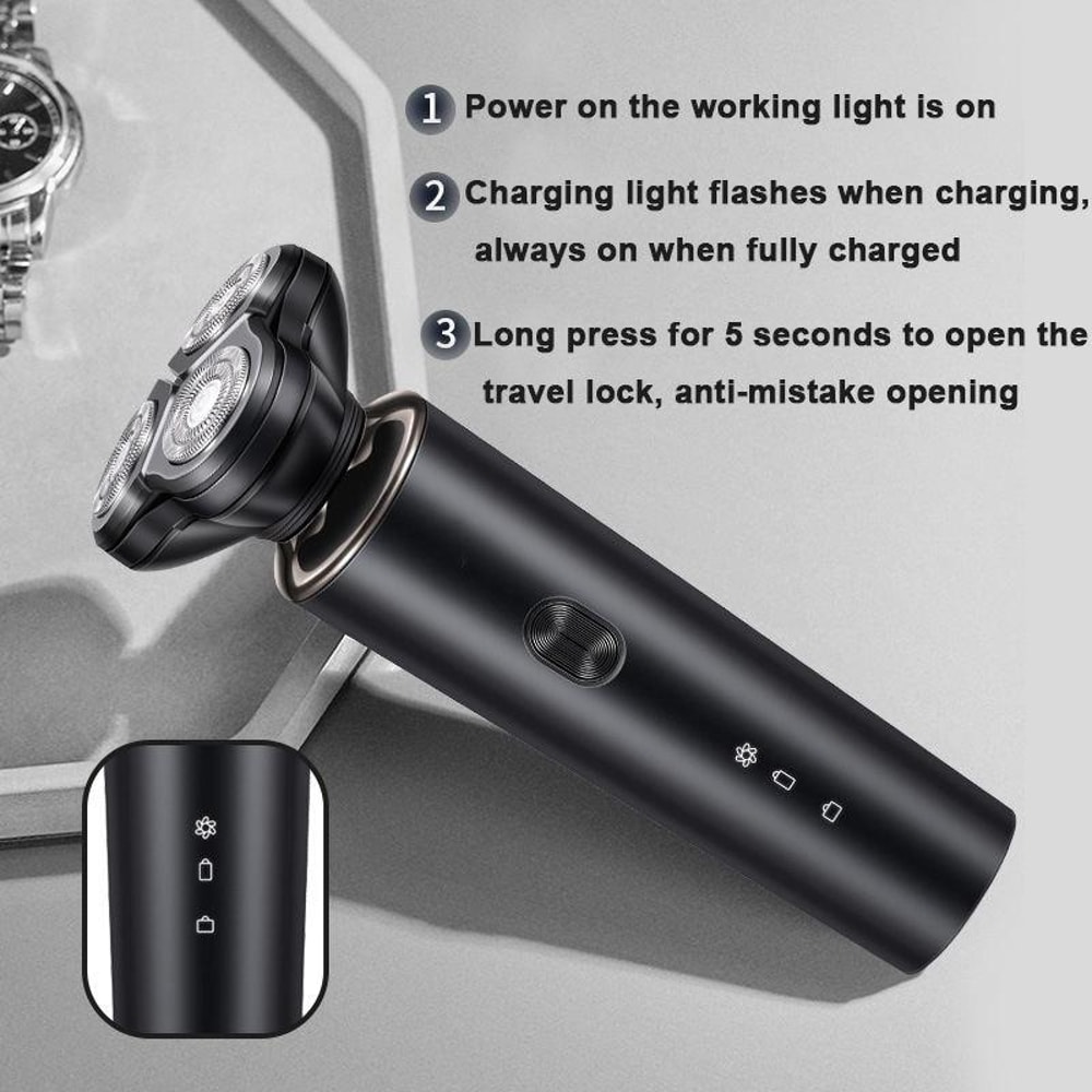 Electric Shaver Nose Hair & Sideburn Trimmer Rechargeable Waterproof Grooming Kit