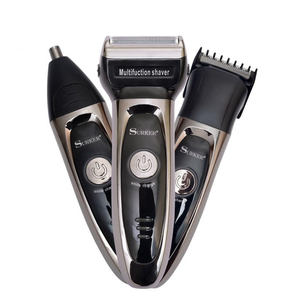 Electric Shaver Nose Hair & Sideburn Trimmer Rechargeable Waterproof Grooming Kit