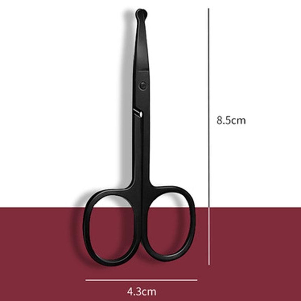 Stainless Steel Nose Hair Scissors with Round Tip Safety Design Precision Facial Grooming Trimmer