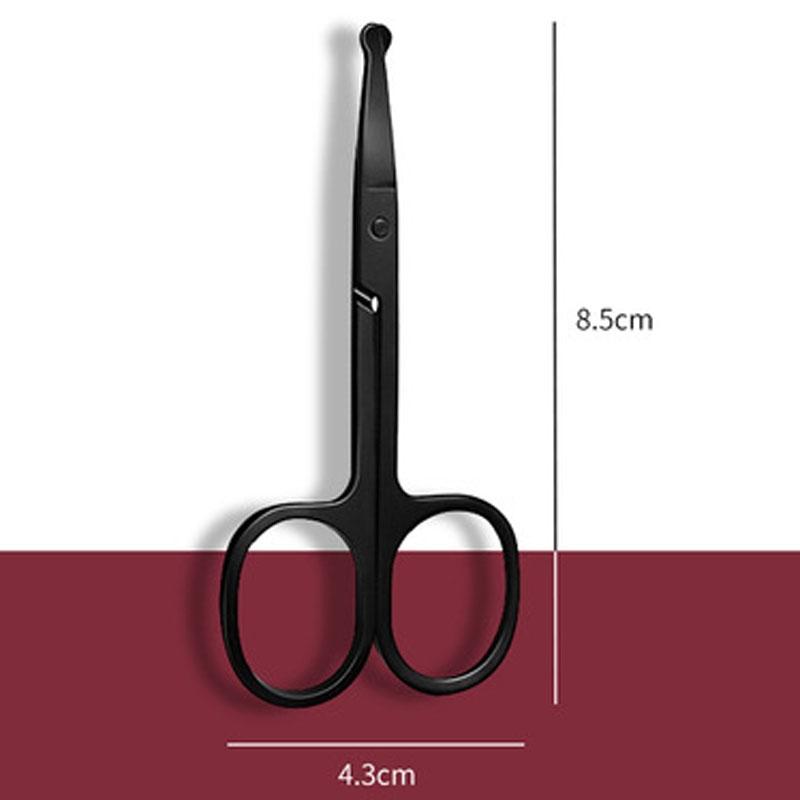 Stainless Steel Nose Hair Scissors with Round Tip Safety Design Precision Facial Grooming Trimmer