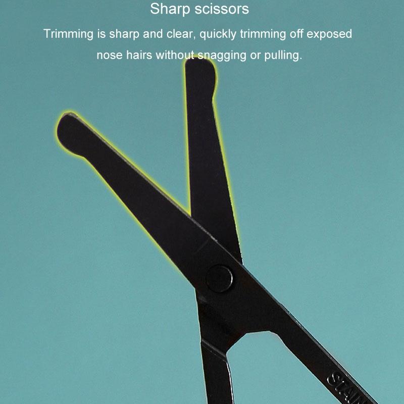 Stainless Steel Nose Hair Scissors with Round Tip Safety Design Precision Facial Grooming Trimmer