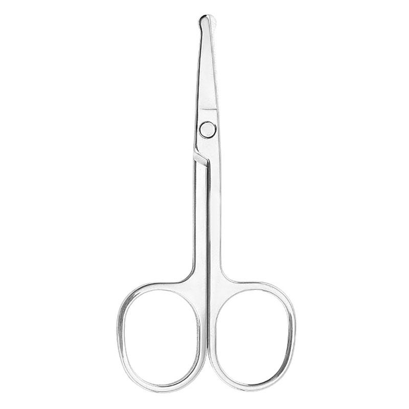 Stainless Steel Nose Hair Scissors with Round Tip Safety Design Precision Facial Grooming Trimmer