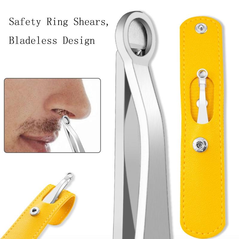 Stainless Steel Nose Hair Clip Nose Trimmer Manual Grooming Ring Set