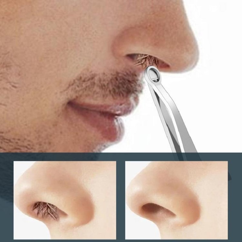 Stainless Steel Nose Hair Clip Nose Trimmer Manual Grooming Ring Set