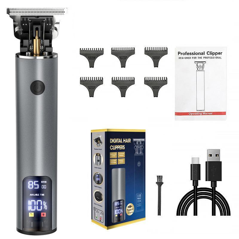 Rechargeable Hair Clippers for Men Zero Gap Bald Head Trimmer Kit with LED Display