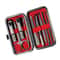 Stainless Steel Nail Clipper Set Manicure Pedicure Grooming Kit with Travel Case Red