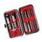 Stainless Steel Nail Clipper Set Manicure Pedicure Grooming Kit with Travel Case Red