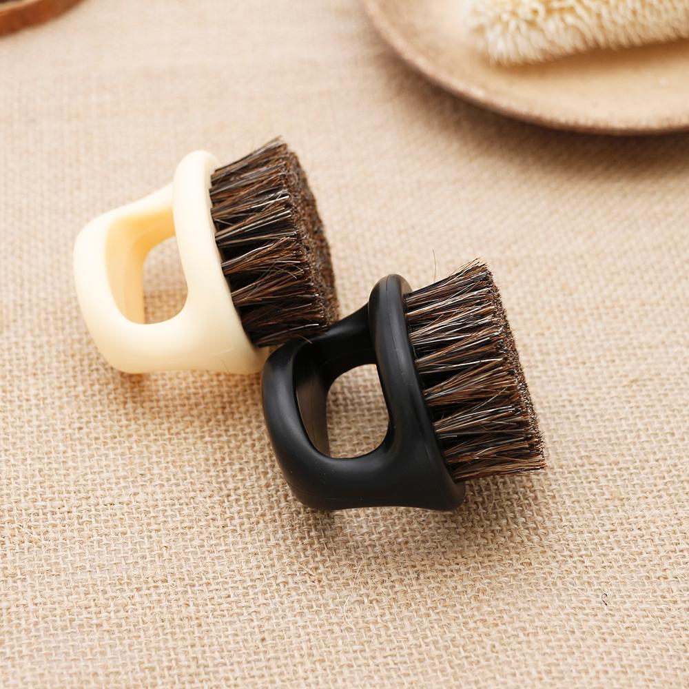 Portable Men Shaving Brush Ring Handle Haircut Cleaning Beard Brush ABS Travel Grooming Tool 5
