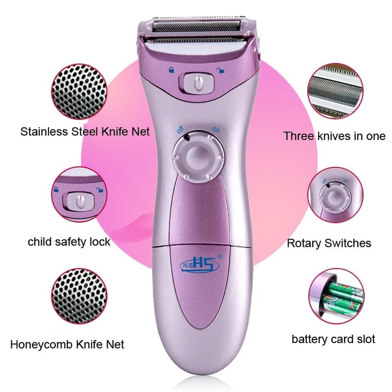 Women Electric Lady Shaver Wet and Dry Hair Removal Razor Epilator for Smooth Skin