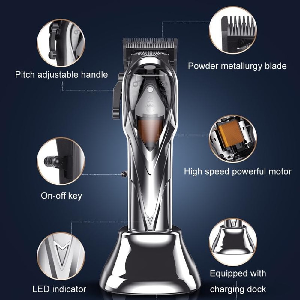 Rechargeable Magnetic Suspension Electric Hair Clipper Cordless HighSpeed Barber Trimmer Kit 3