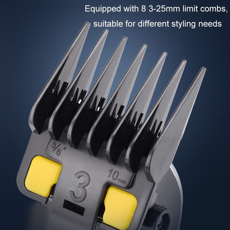 Rechargeable Magnetic Suspension Electric Hair Clipper Cordless HighSpeed Barber Trimmer Kit 9