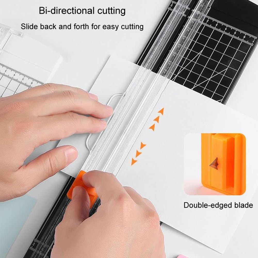 Portable Paper Cutter Paper Trimmer DIY Photo Cutting Machine with Pull-out Ruler