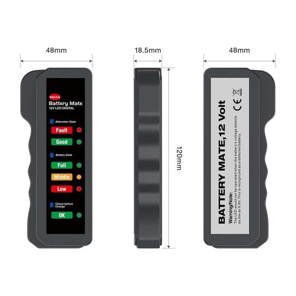 Smart Car Battery Tester with LED Display Automotive Diagnostic Tool