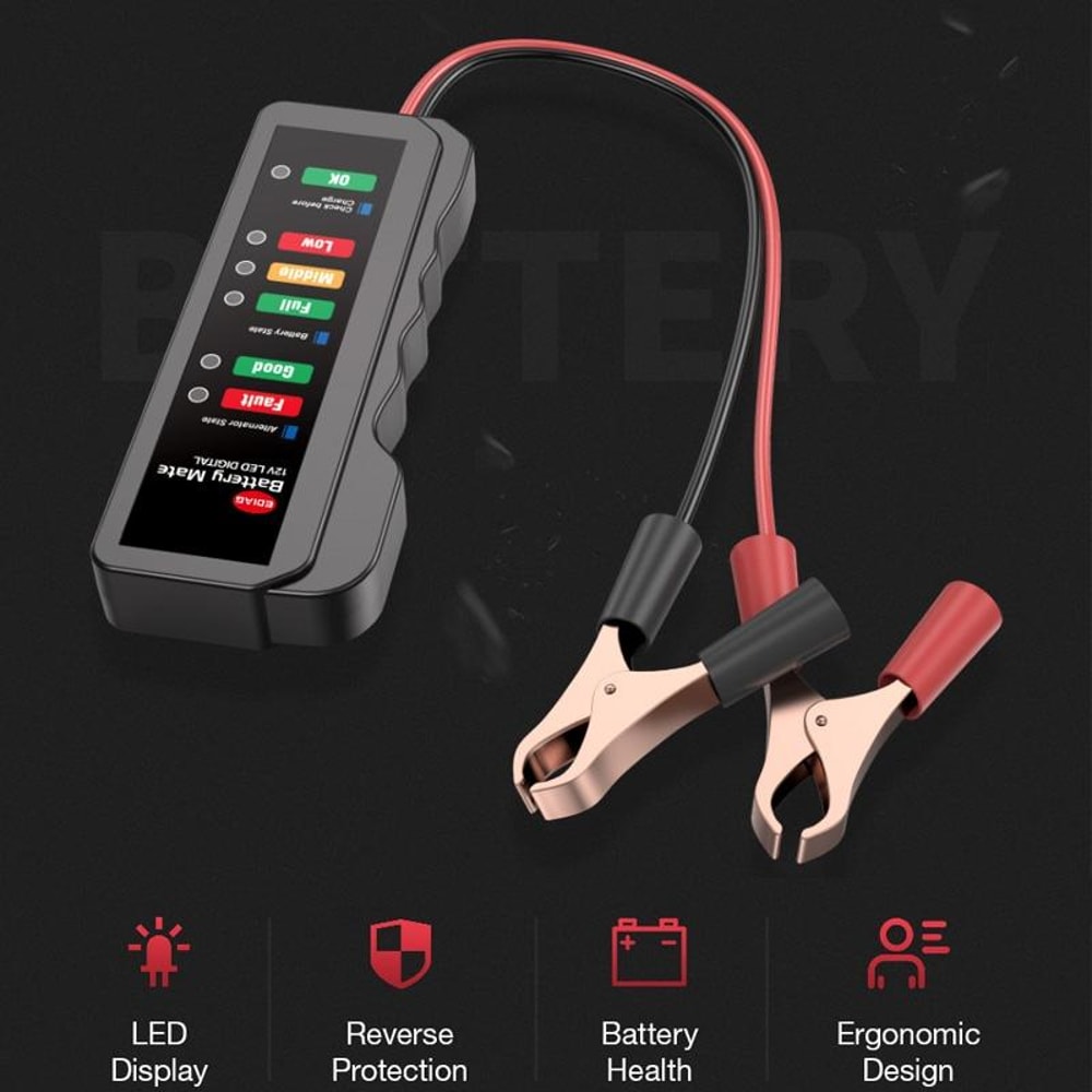 Smart Car Battery Tester with LED Display Automotive Diagnostic Tool