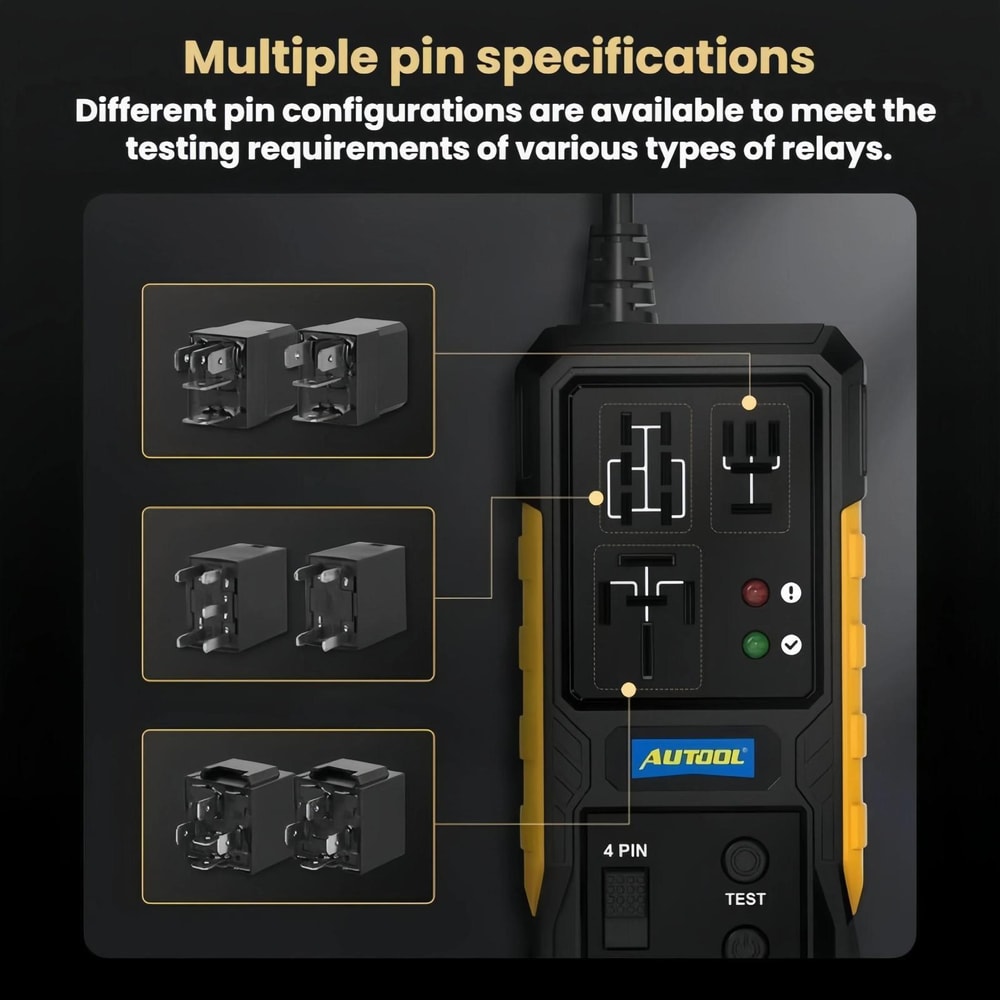 Automotive Relay Tester Diagnostic Tool with LED Fault Detection