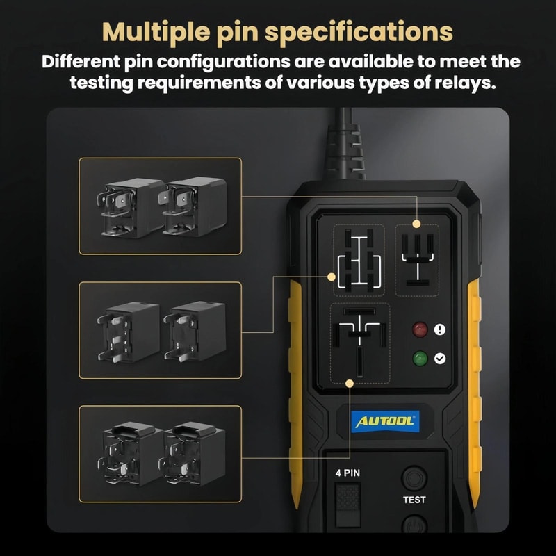 Automotive Relay Tester Diagnostic Tool with LED Fault Detection
