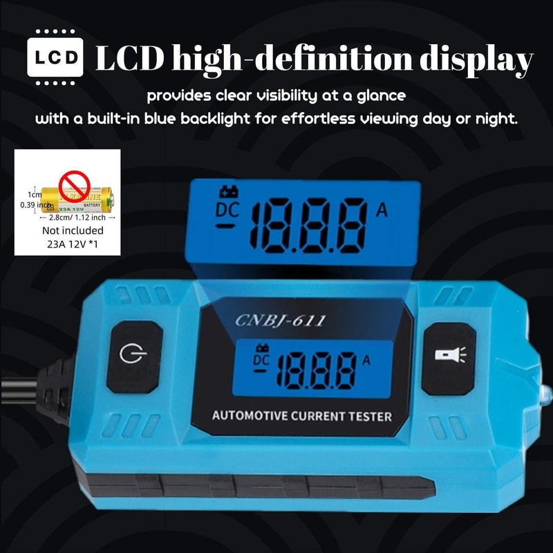 Automotive LED Blade Fuse Current Tester Blue LCD Car Fuse Circuit Tester