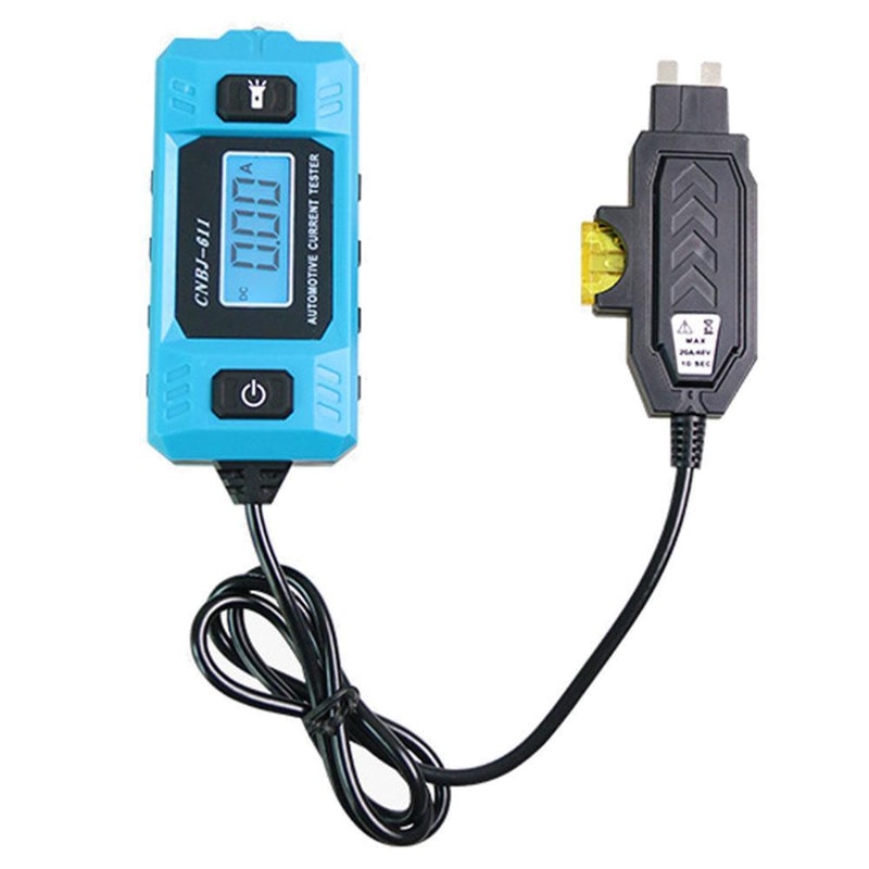 Automotive LED Blade Fuse Current Tester Blue LCD Car Fuse Circuit Tester