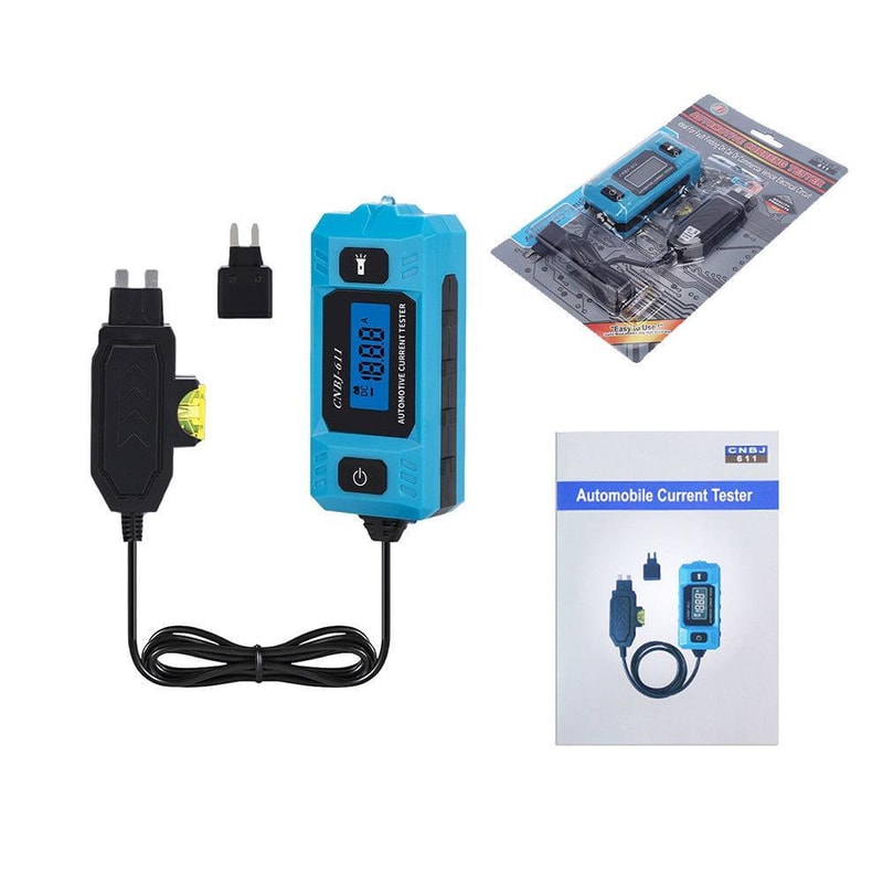 Automotive LED Blade Fuse Current Tester Blue LCD Car Fuse Circuit Tester