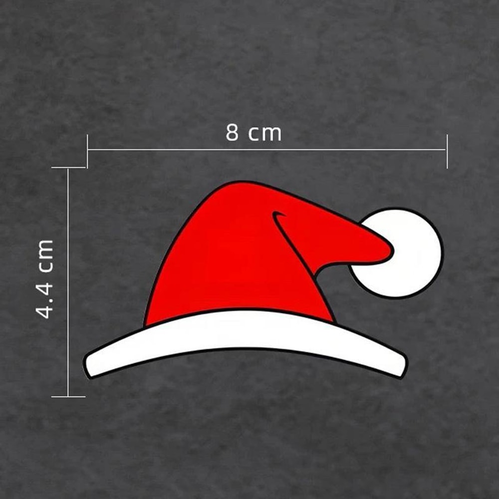 Waterproof Christmas Hat Car Window Decals Festive Holiday Car Stickers