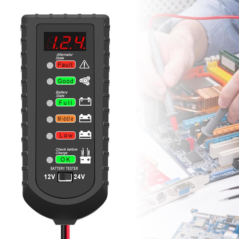 Automotive Battery Voltage Tester Car Battery Tester & Voltage Monitor