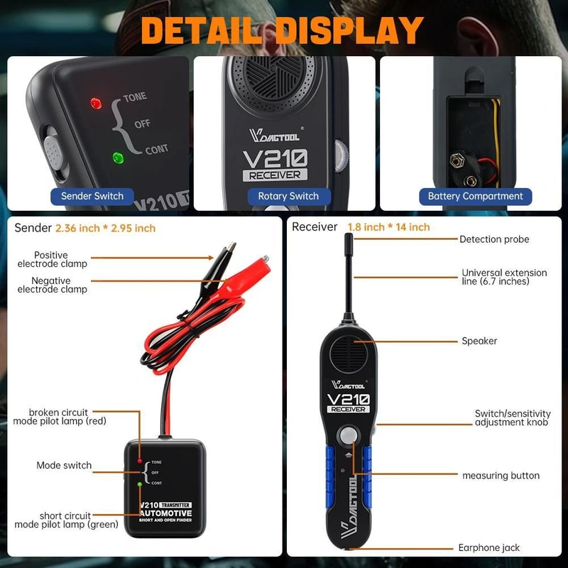 Automotive Circuit Tester Wire Tracer & Open Circuit Detector Tool