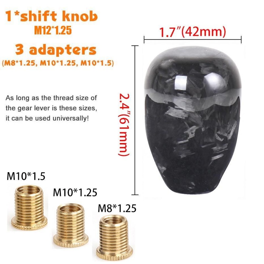 Forged Carbon Fiber Short Shift Knob Universal Performance Gear Shift Knob for Manual Driving