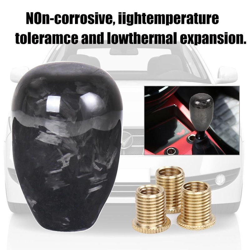Forged Carbon Fiber Short Shift Knob Universal Performance Gear Shift Knob for Manual Driving