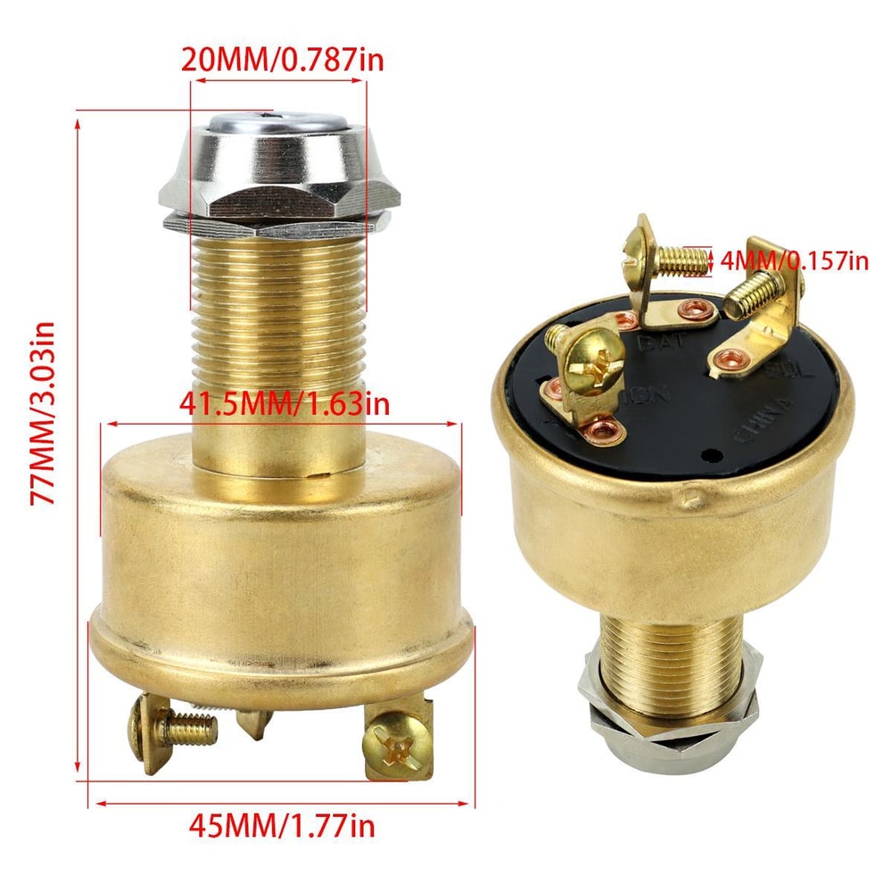 Heavy Duty Position Ignition Switch Automotive Mechanical Start