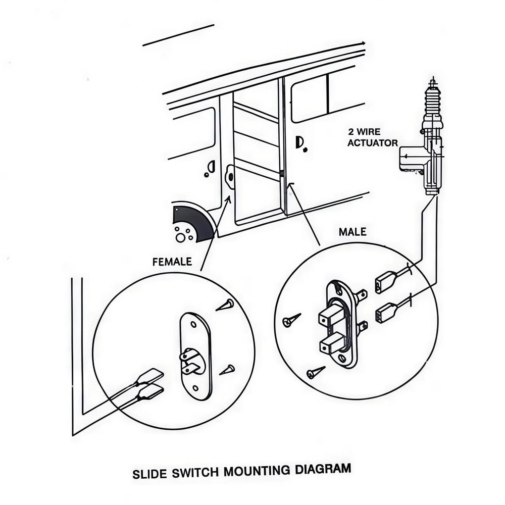 Universal Sliding Door Contact Switch for Van Door Lock Actuator, Automotive Wiring Connector