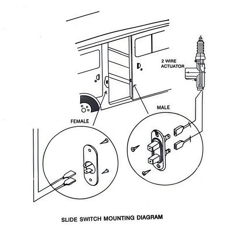 Universal Sliding Door Contact Switch for Van Door Lock Actuator, Automotive Wiring Connector