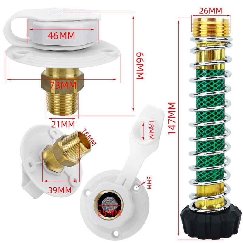 Automotive Lead-Free Brass Inlet Water Inlet Connection Check Valve Mounting KitWhite