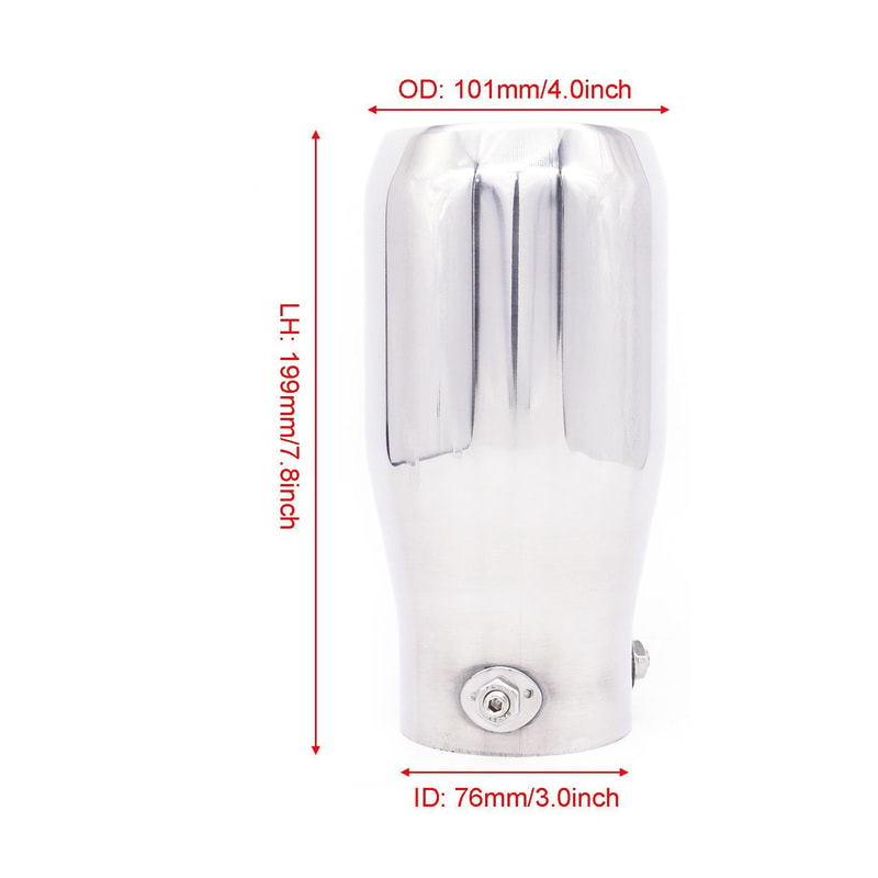 Stainless Steel Universal Exhaust Muffler Tip Silver Automotive Exhaust Tailpipe Upgrade 1