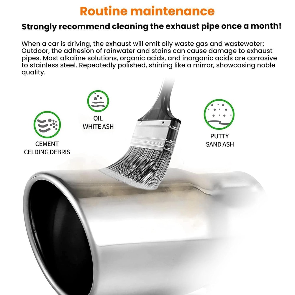 Stainless Steel Universal Exhaust Muffler Tip Silver Automotive Exhaust Tailpipe Upgrade 6